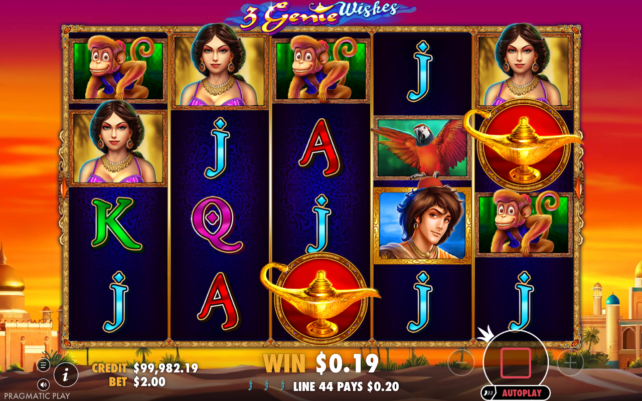 3 Genie Wishes gameplay