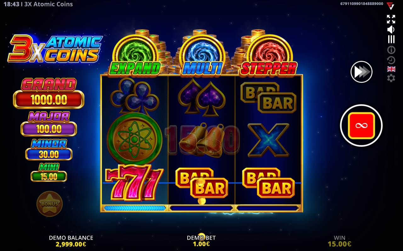 3X Atomic Coins gameplay