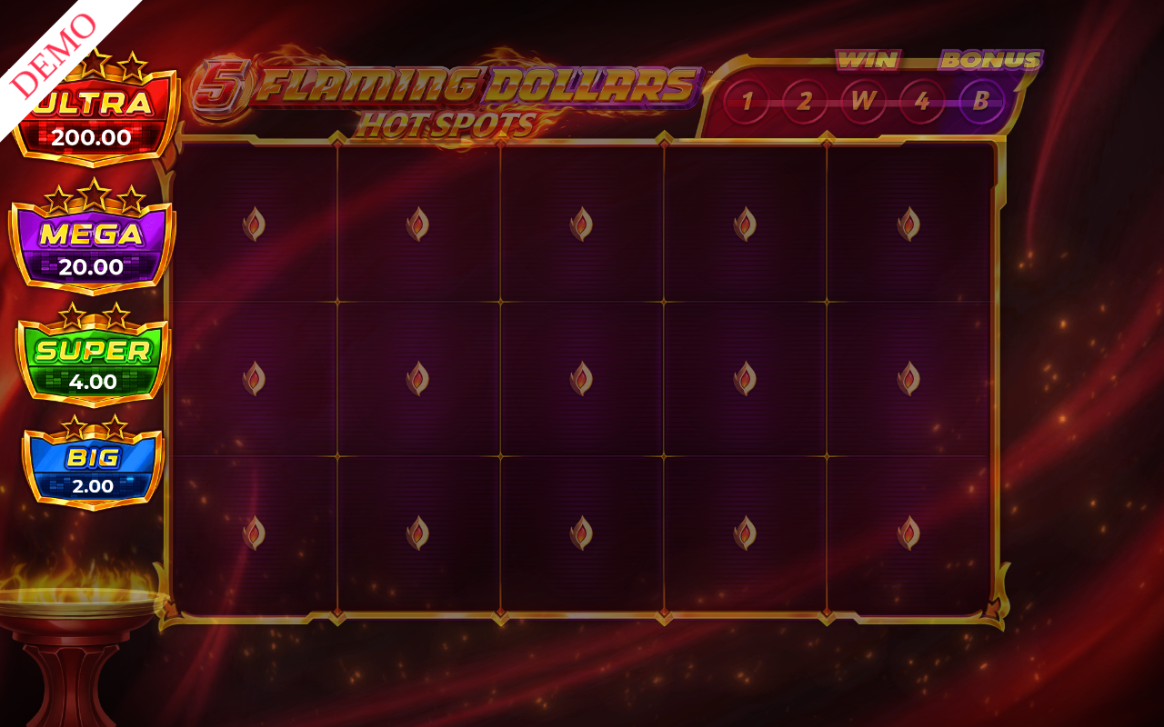 5 Flaming Dollars Hot Spots base game