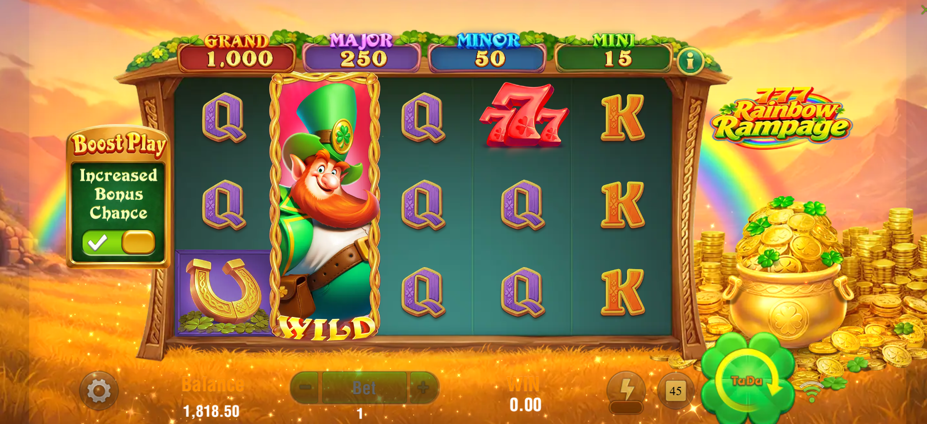 777 Rainbow Rampage Expanding Wild feature