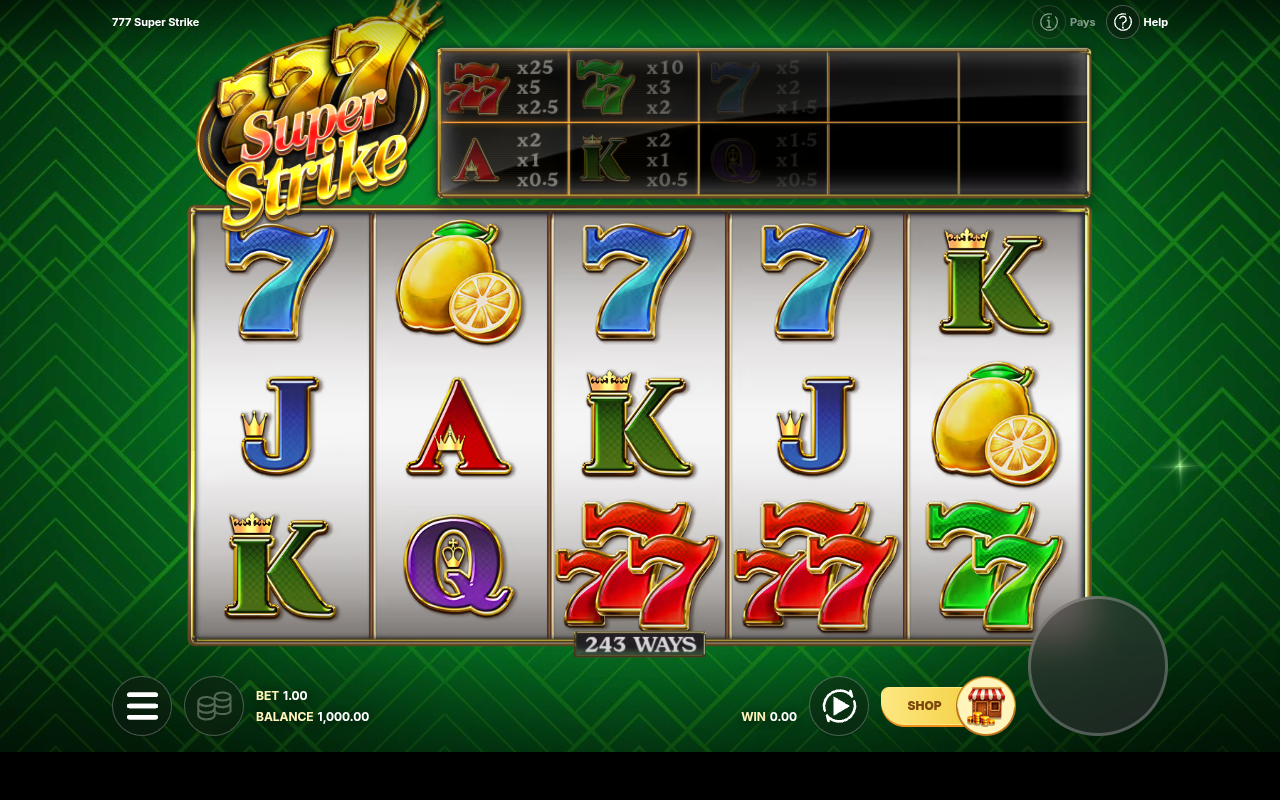 777 Super Strike base game
