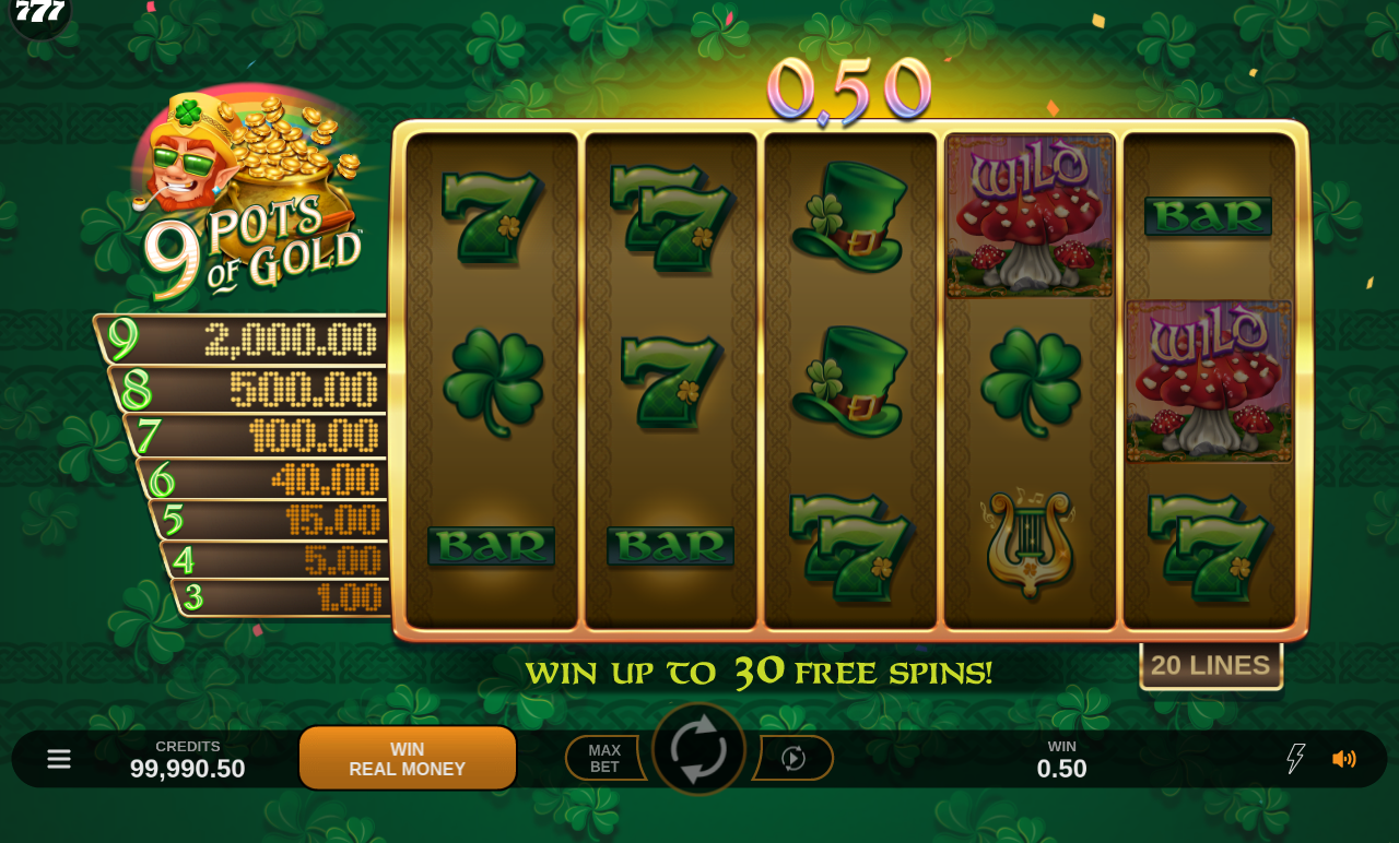 9 Pots of Gold gameplay
