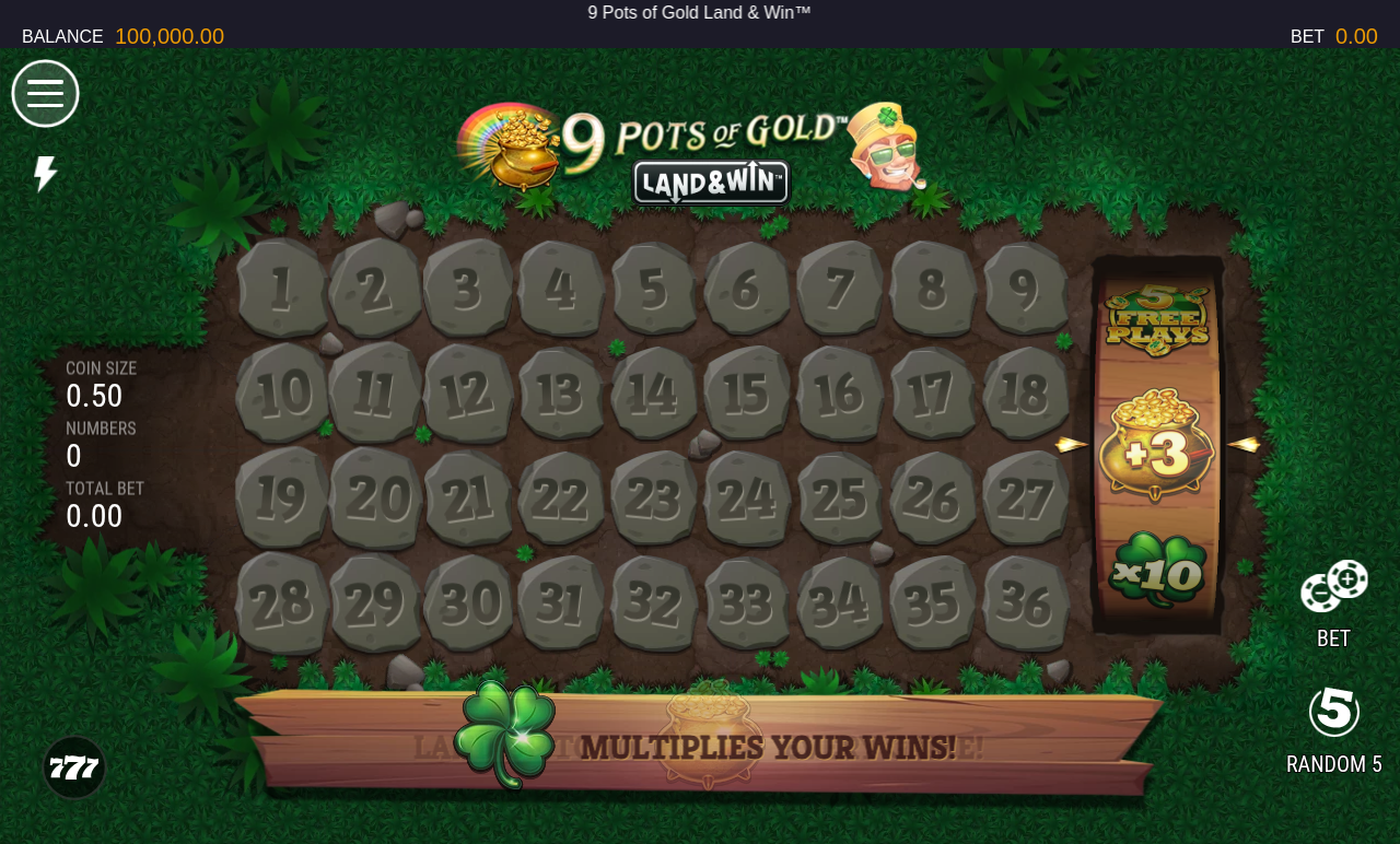 9 Pots of Gold Land & Win base game