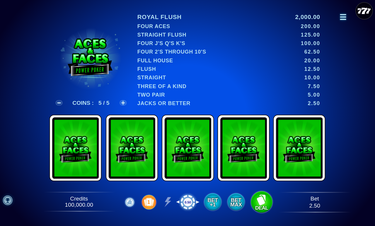 Aces & Faces - Power Poker base game