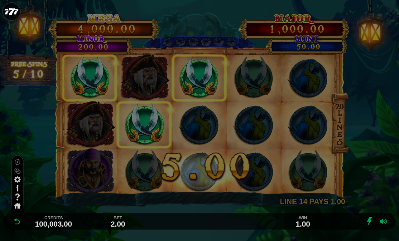 Adventures Of Doubloon Island free spins gameplay