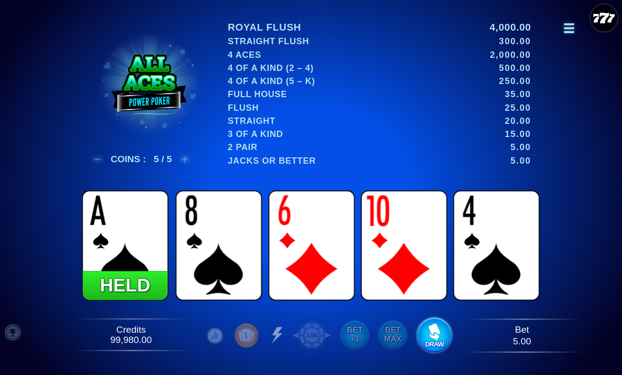 All Aces - Power Poker gameplay