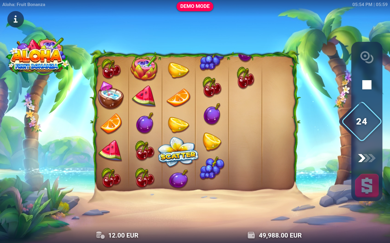 Aloha Fruit Bonanza gameplay
