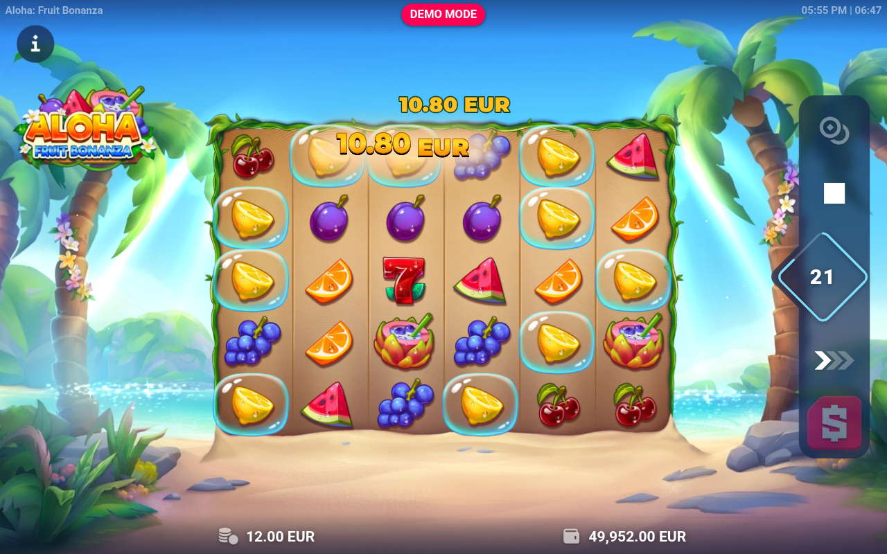 Aloha Fruit Bonanza gameplay