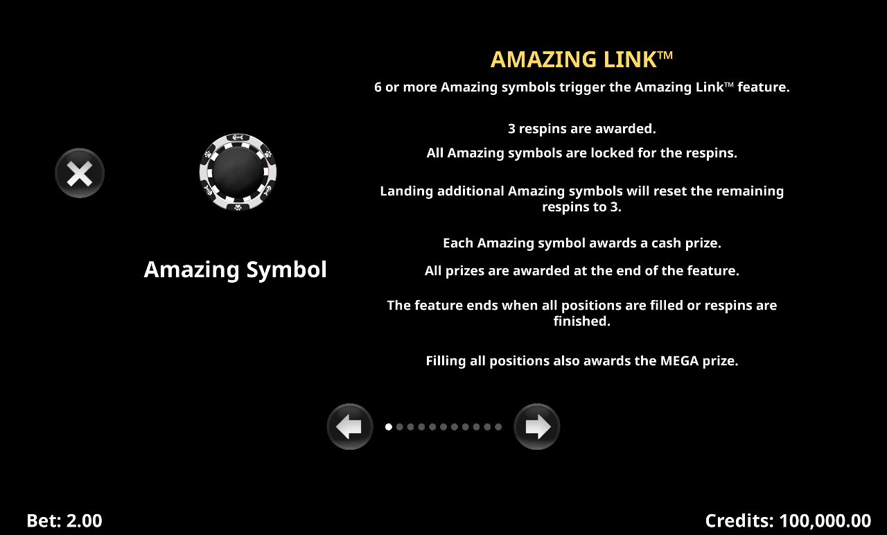 Amazing Link Catalleros information screen
