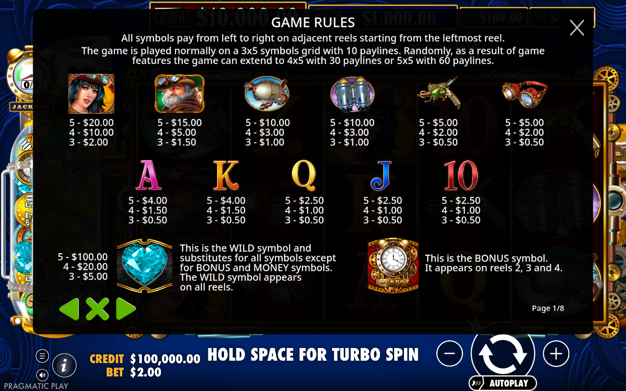 Amazing Money Machine information screen