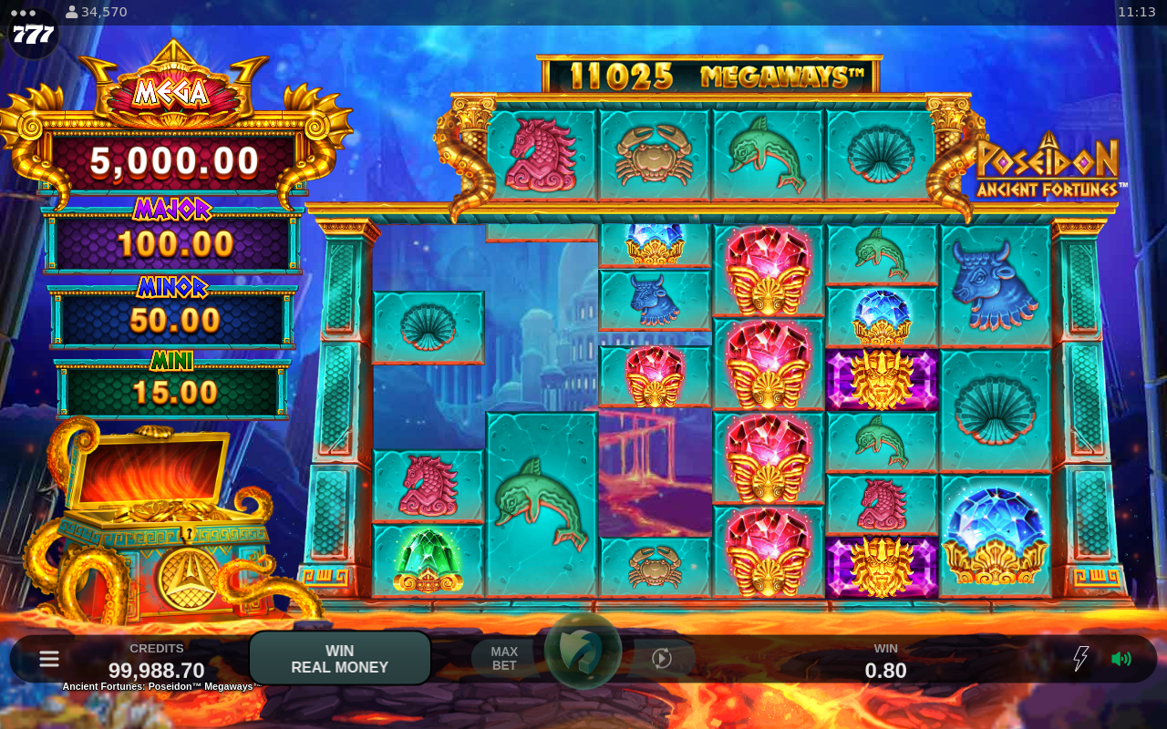 Ancient Fortunes Poseidon MEGAWAYS gameplay