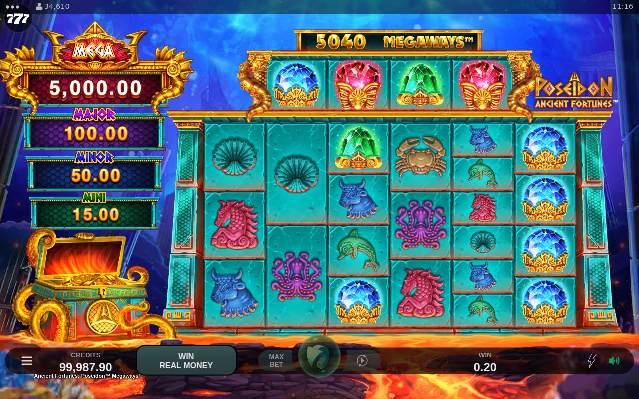 Ancient Fortunes Poseidon MEGAWAYS gameplay