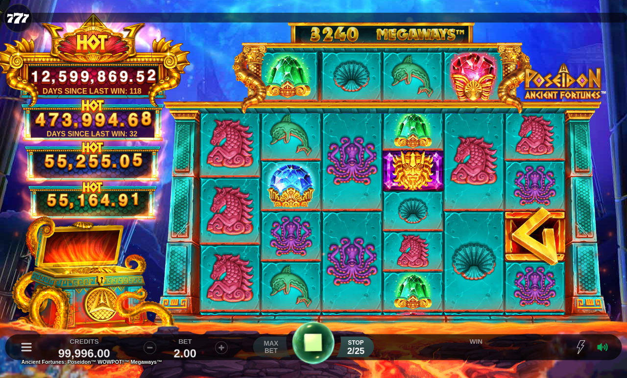 Ancient Fortunes: Poseidon WOWPOT! MEGAWAYS gameplay