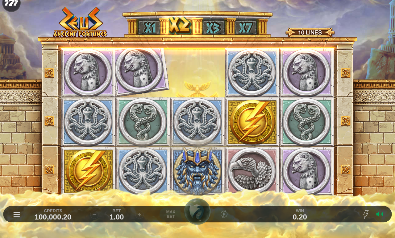 Ancient Fortunes Zeus gameplay