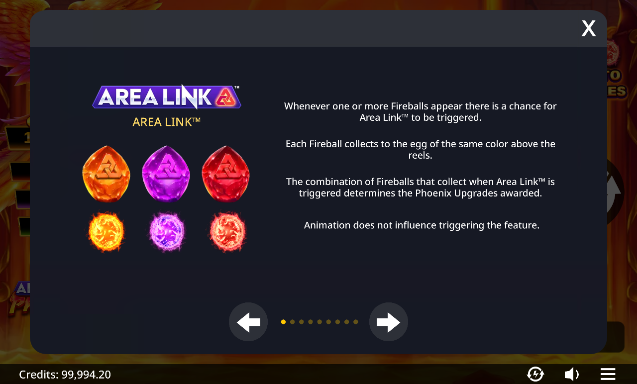 Area Link Phoenix information screen