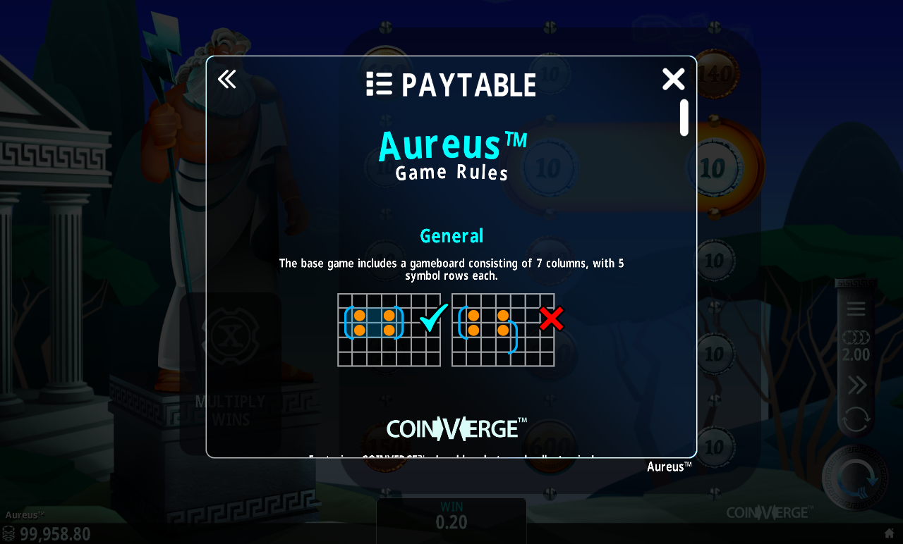Aureus information screen