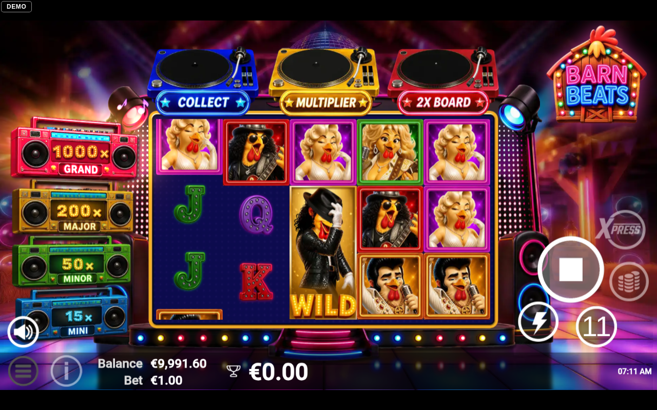 Barn Beats gameplay showing the wild symbol
