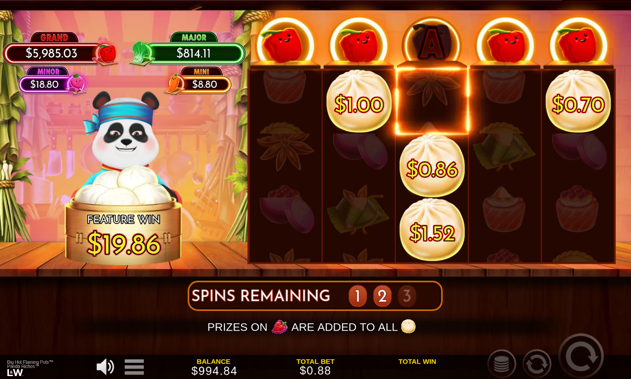 Big Hot Flaming Pots Panda Riches gameplay