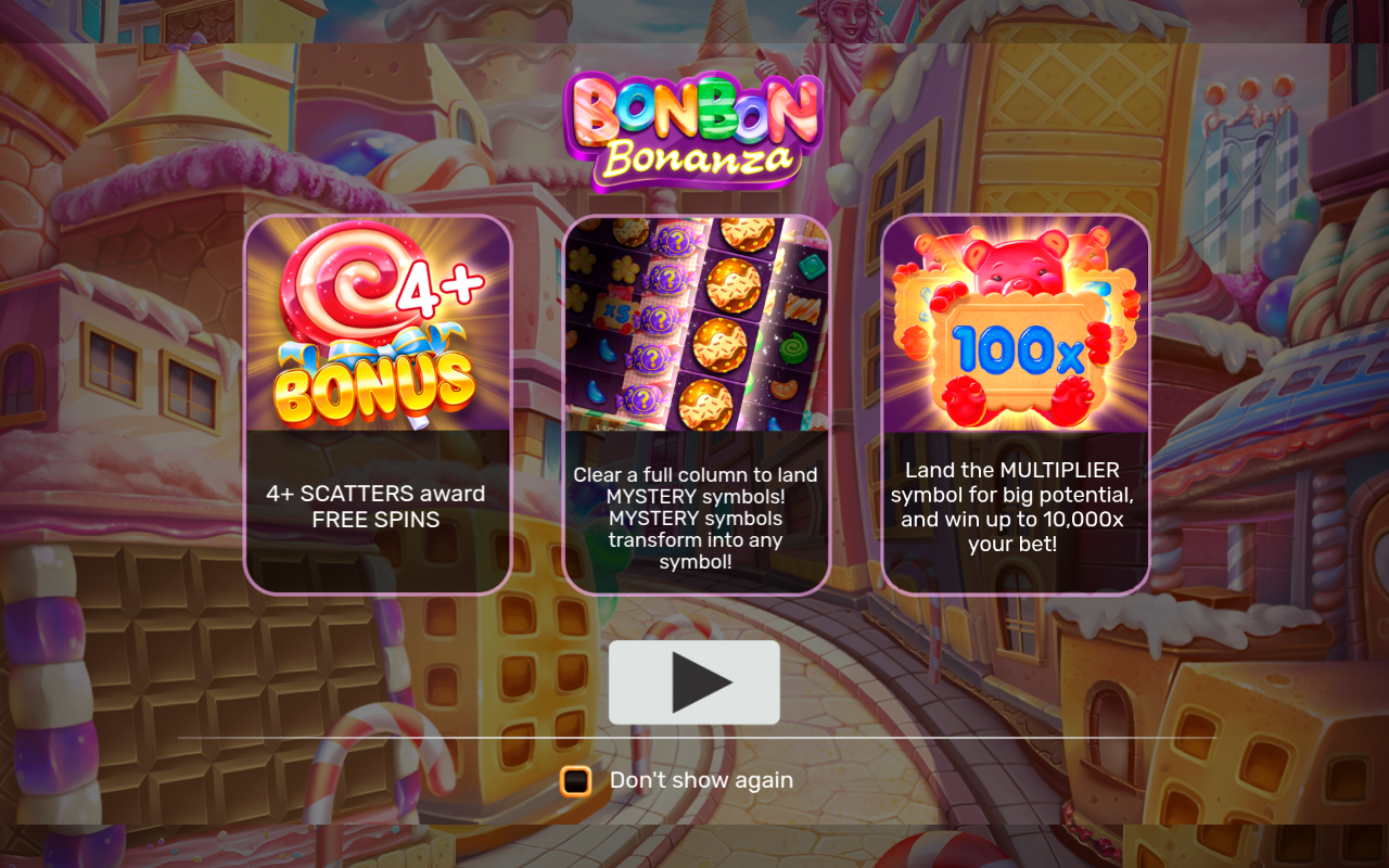 Bonbon Bonanza information screen