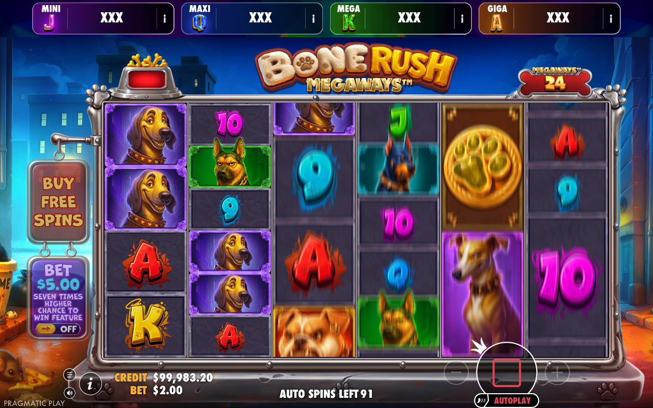 Bone Rush Megaways - Oranje Jackpot free spins action