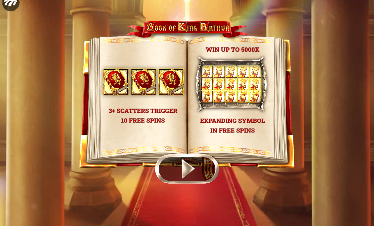 Book of King Arthur information screen
