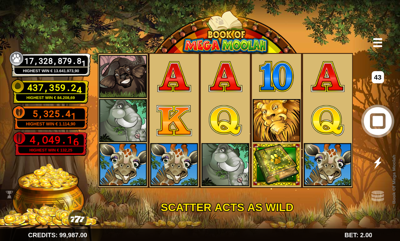 Book of Mega Moolah gameplay
