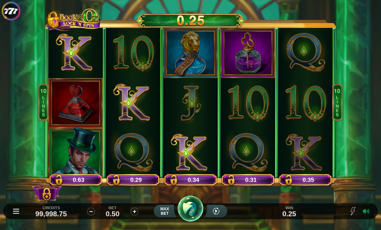 Book of Oz Lock N Spin gameplay