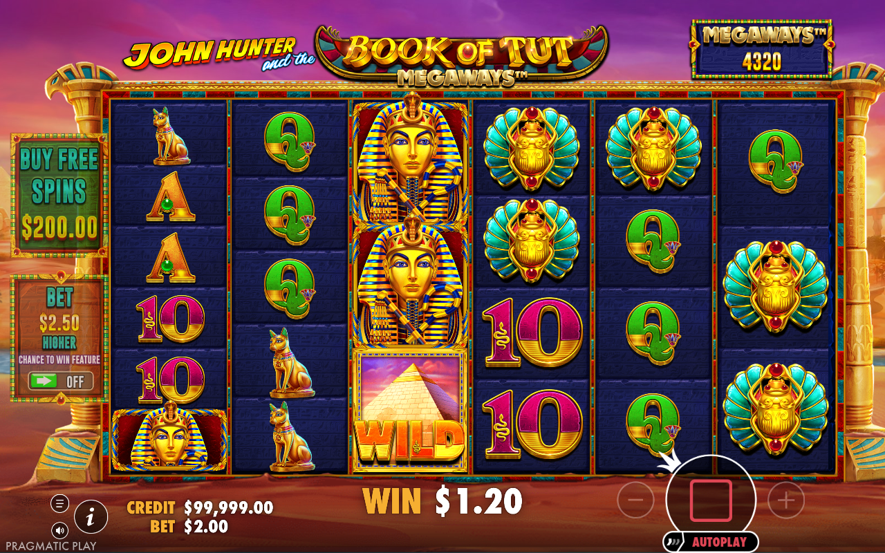 Book of Tut Megaways gameplay