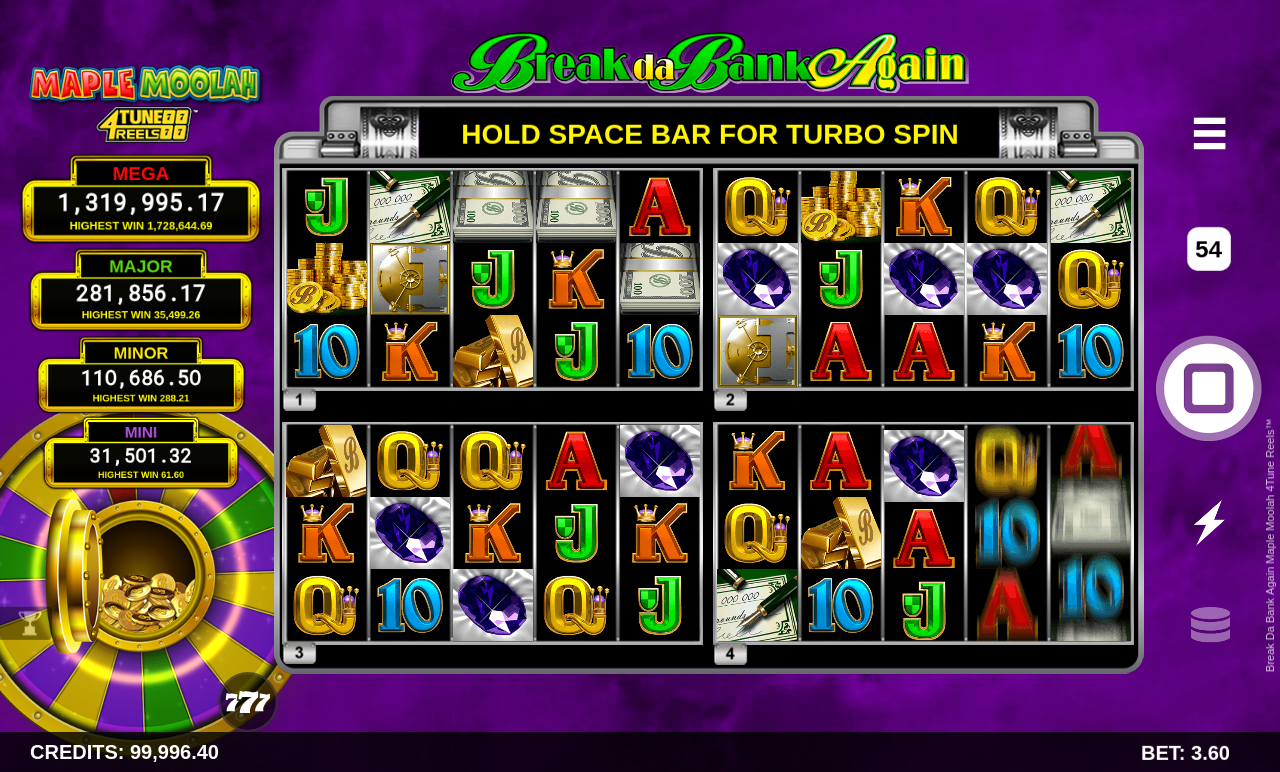 Break Da Bank Again Maple Moolah 4Tune Reels gameplay
