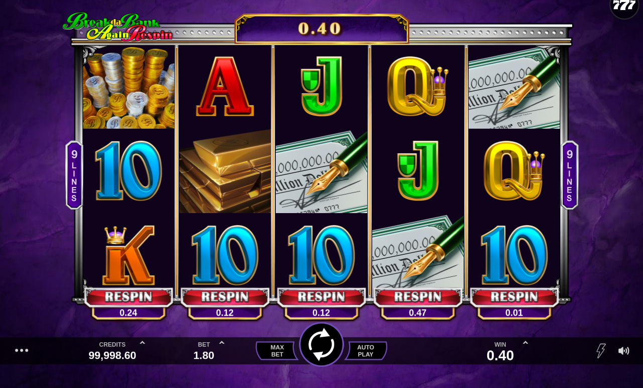 Break Da Bank Again Respin gameplay