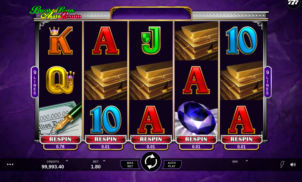 Break Da Bank Again Respin gameplay