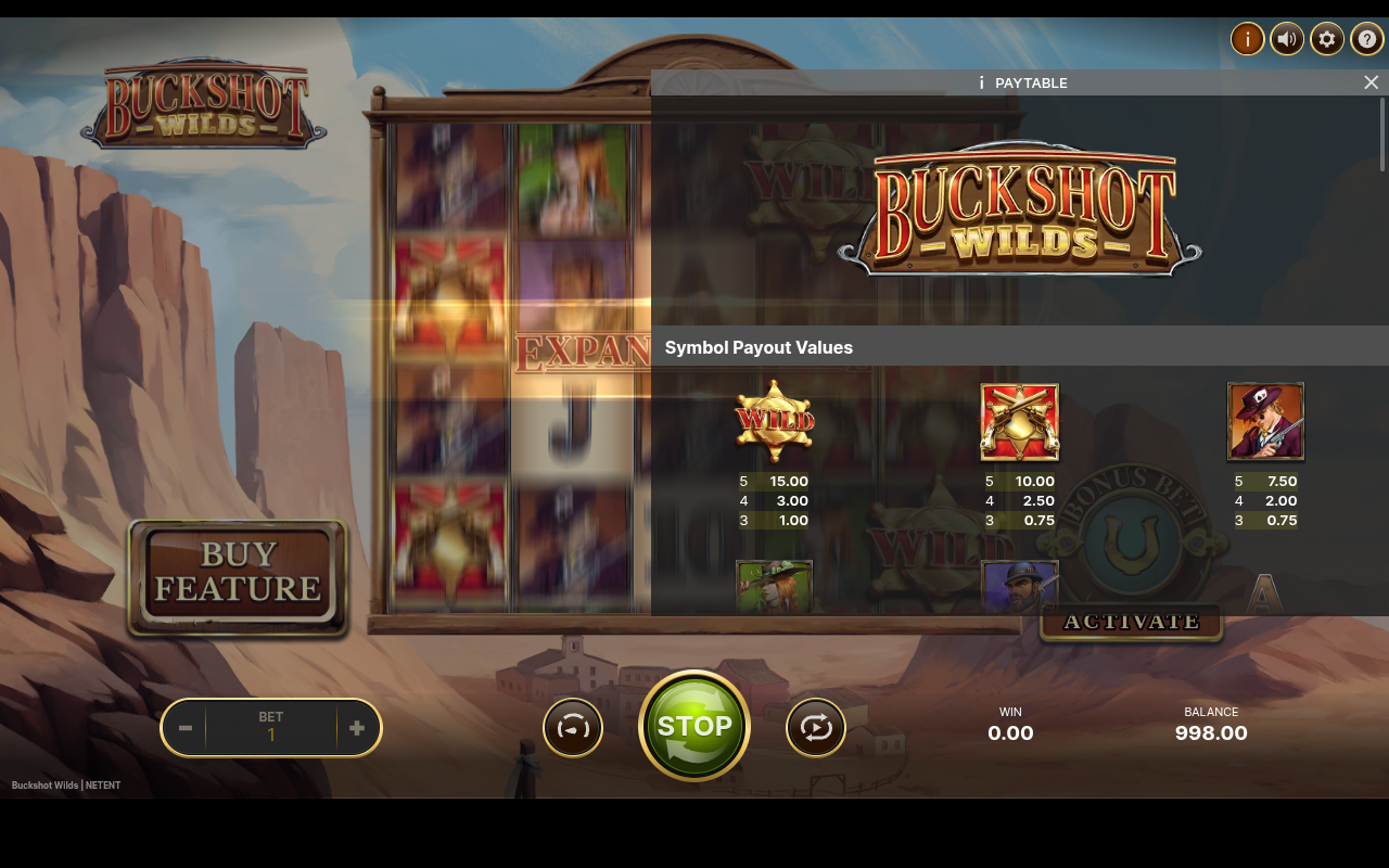 Buckshot Wilds information screen