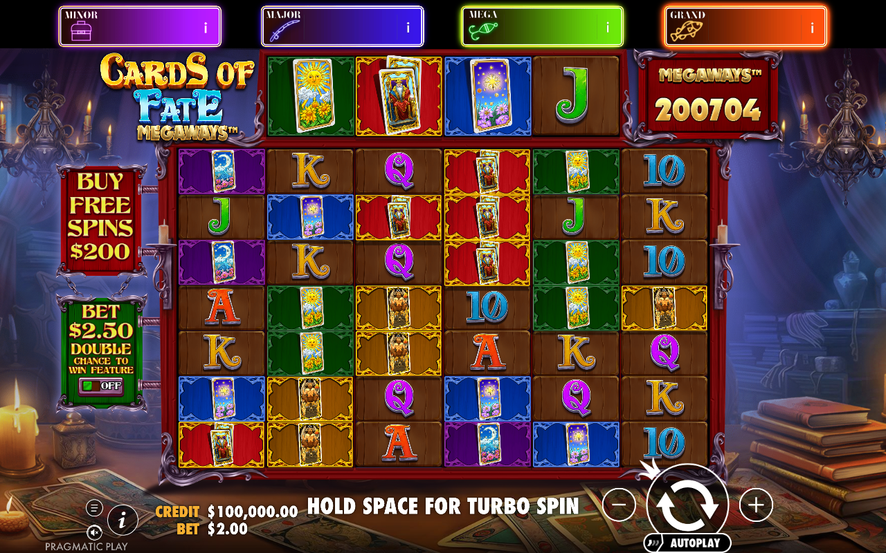 Cards of Fate Megaways - Big Bass Jackpot Bonanza base game