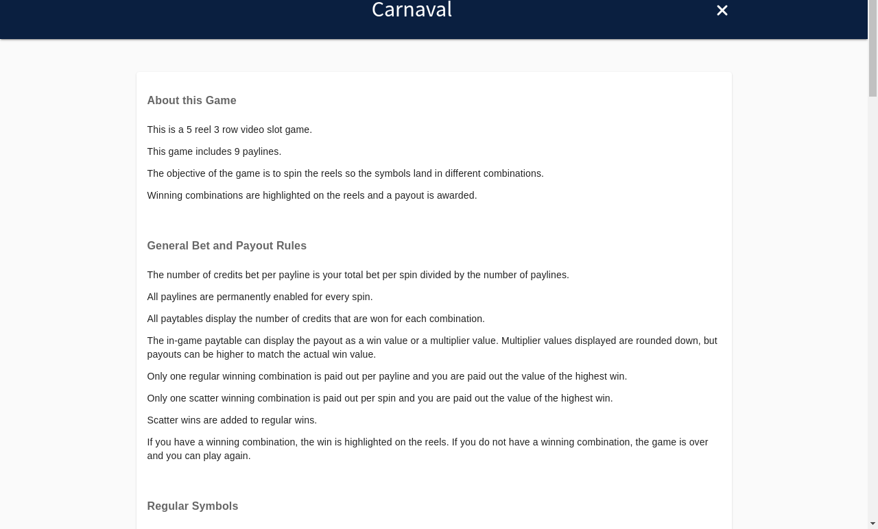 Carnaval information screen