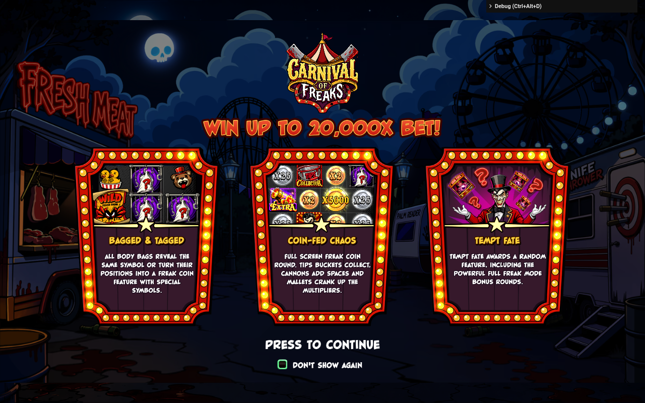 Carnival of Freaks feature rules