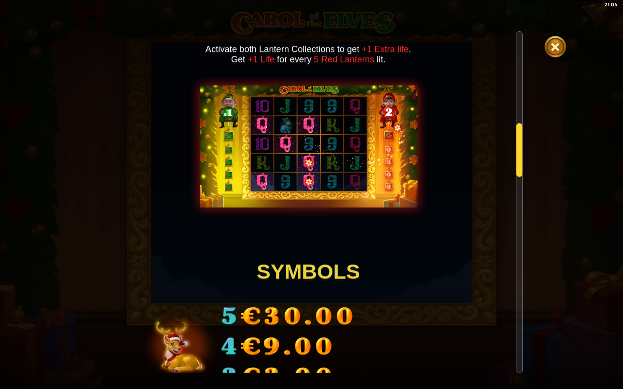 Carol of the Elves information screen