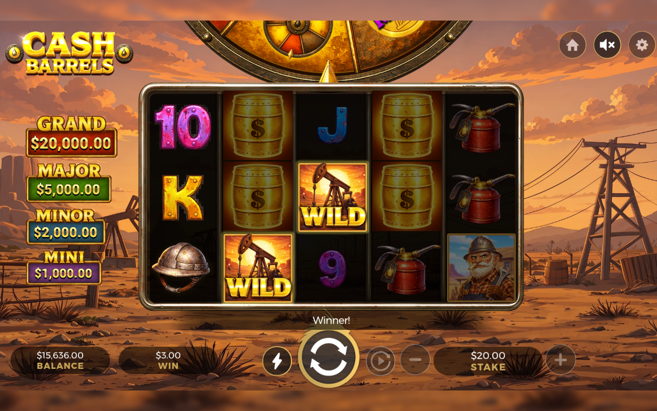 Cash Barrels Feature Wheel gameplay