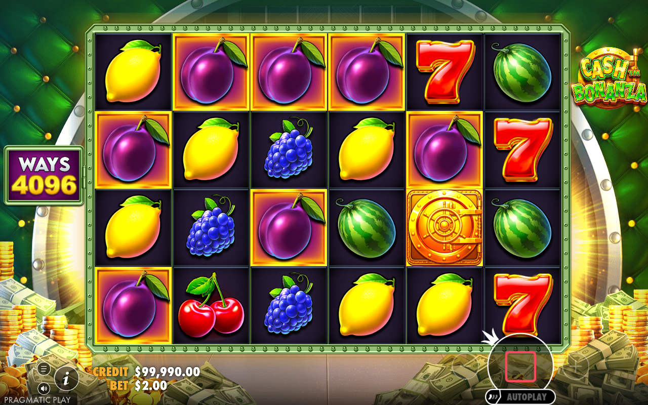 Cash Bonanza gameplay showing locked symbols during a respin