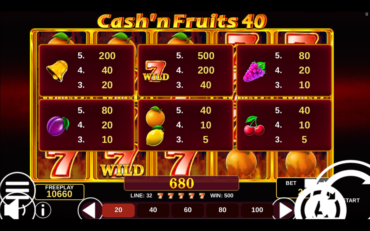 Cash'n Fruits 40 gameplay
