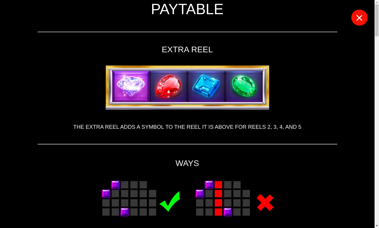 Cash 'N Riches WOWPOT! Megaways Extra Reel information screen
