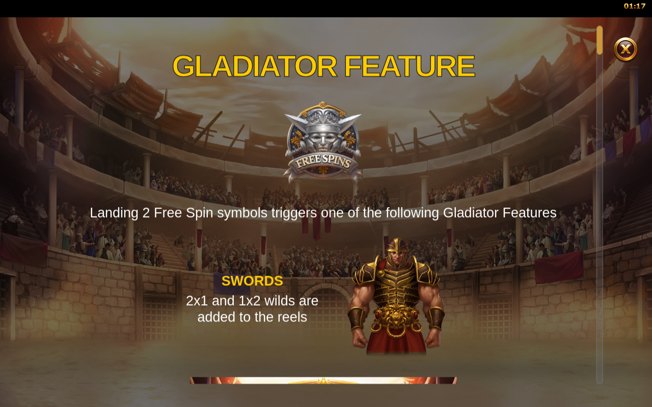 Champions of Rome information screen