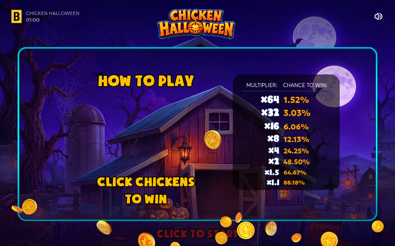 Chicken Halloween information screen