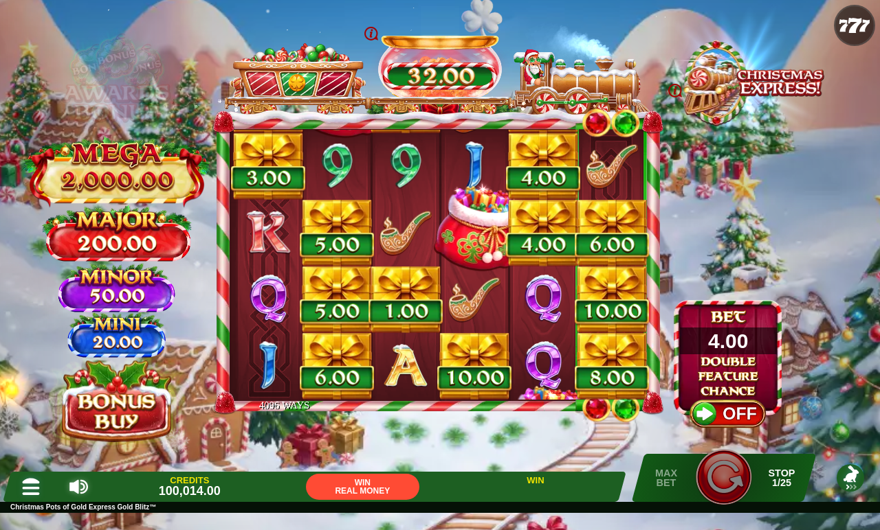 Christmas Pots of Gold Express Gold Blitz gameplay