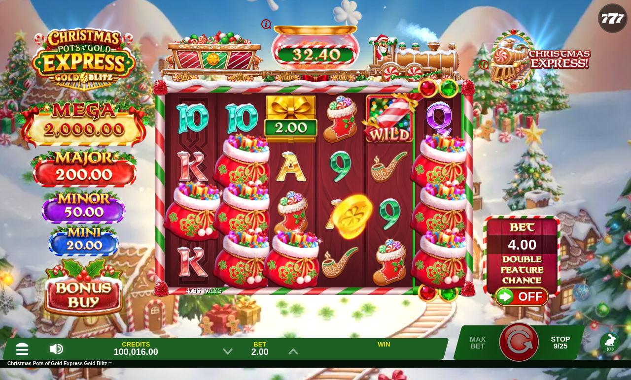 Christmas Pots of Gold Express Gold Blitz gameplay