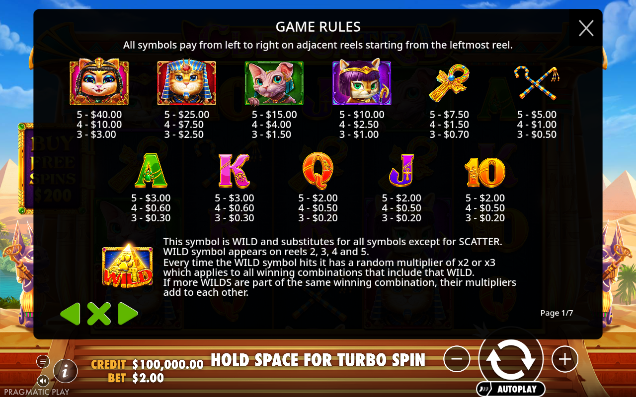 Cleocatra information screen