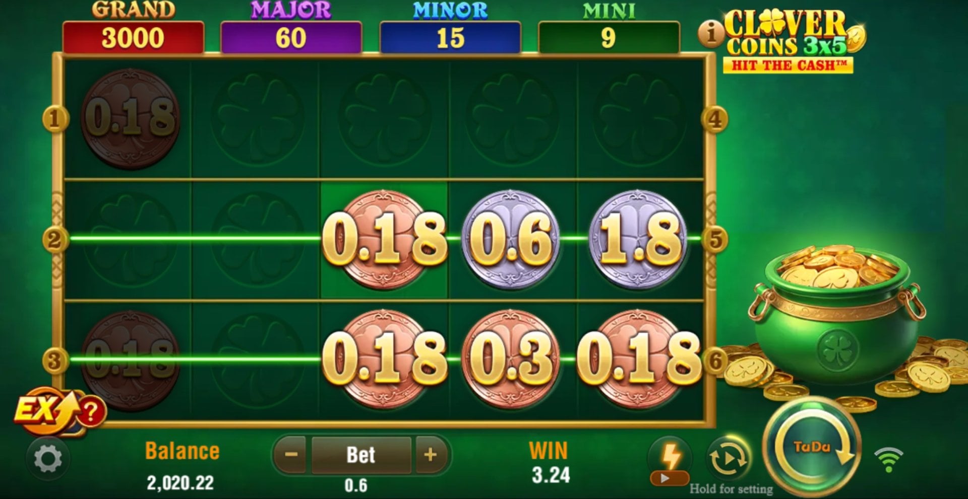 Clover Coins 3x5 Base Game