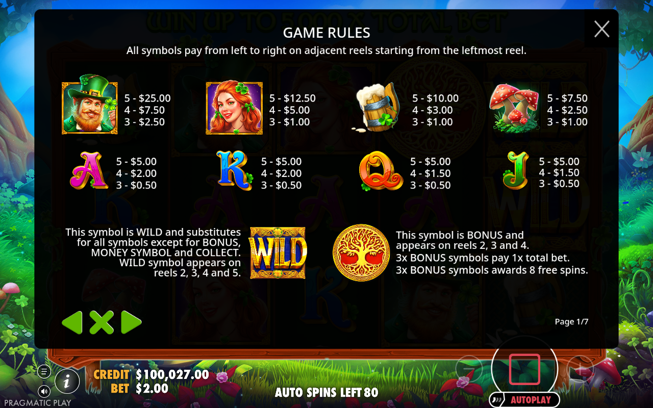 Clover Gold information screen