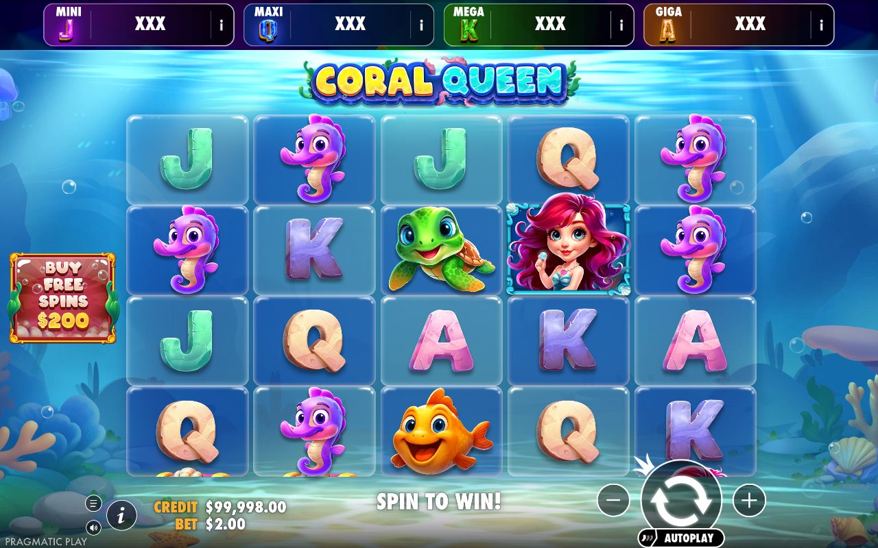 Coral Queen - Oranje Jackpot free spins round