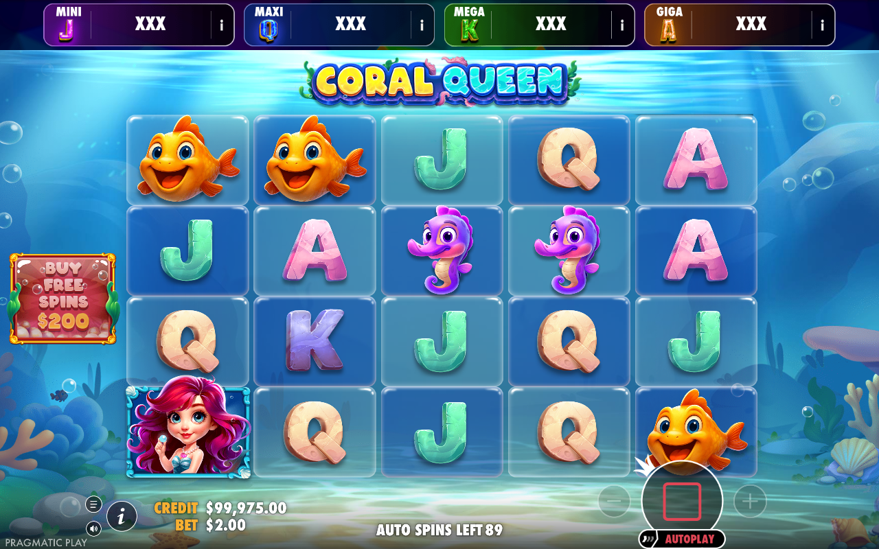 Coral Queen - Oranje Jackpot gameplay with jackpot ticker