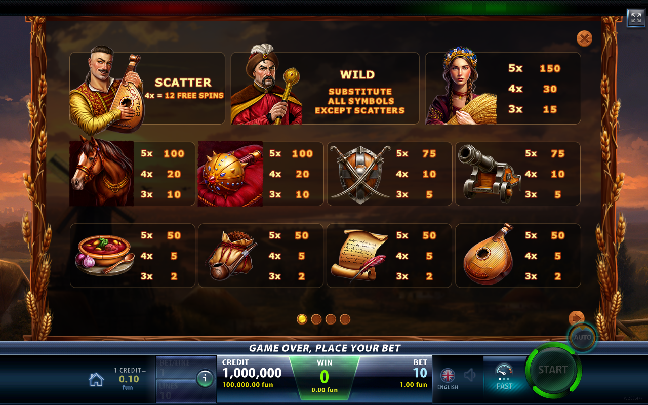 Cossacks information screen